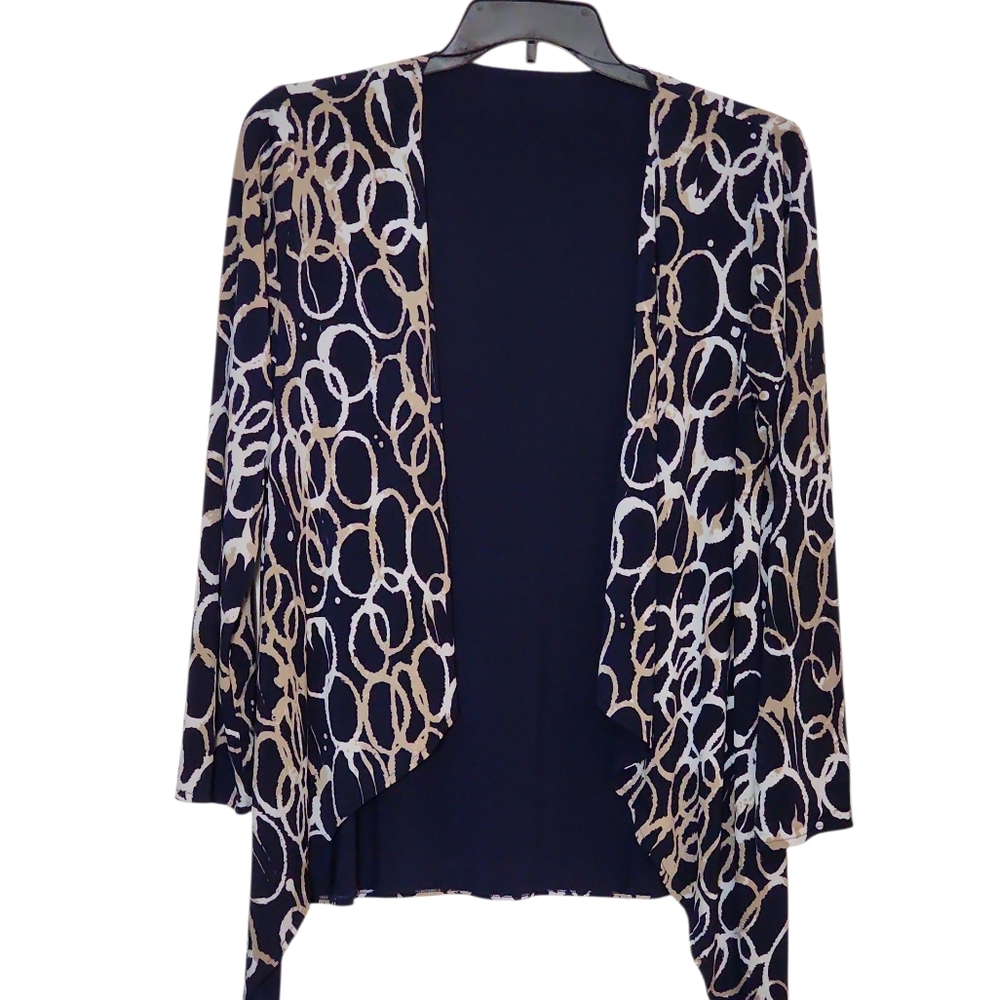 Chic Navy Blazer With White Patterns - image 2